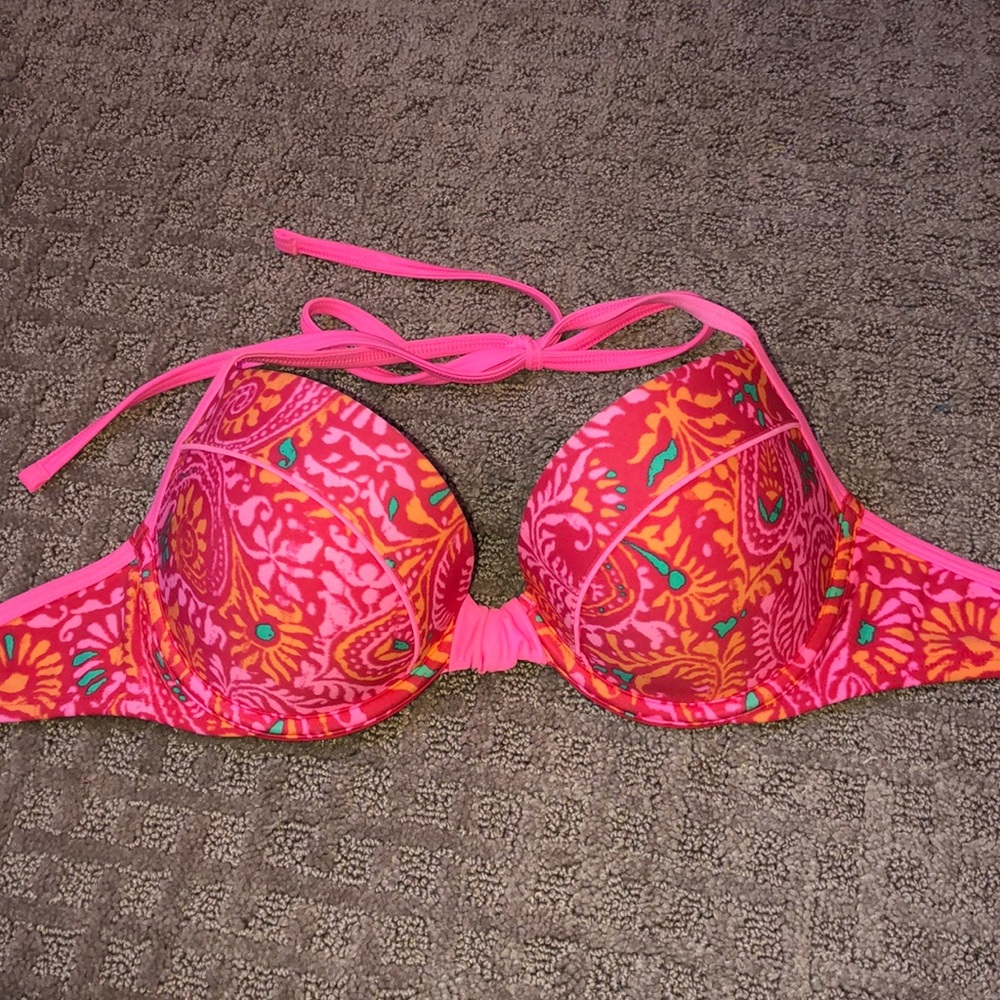 Aerie paisley pink bikini top